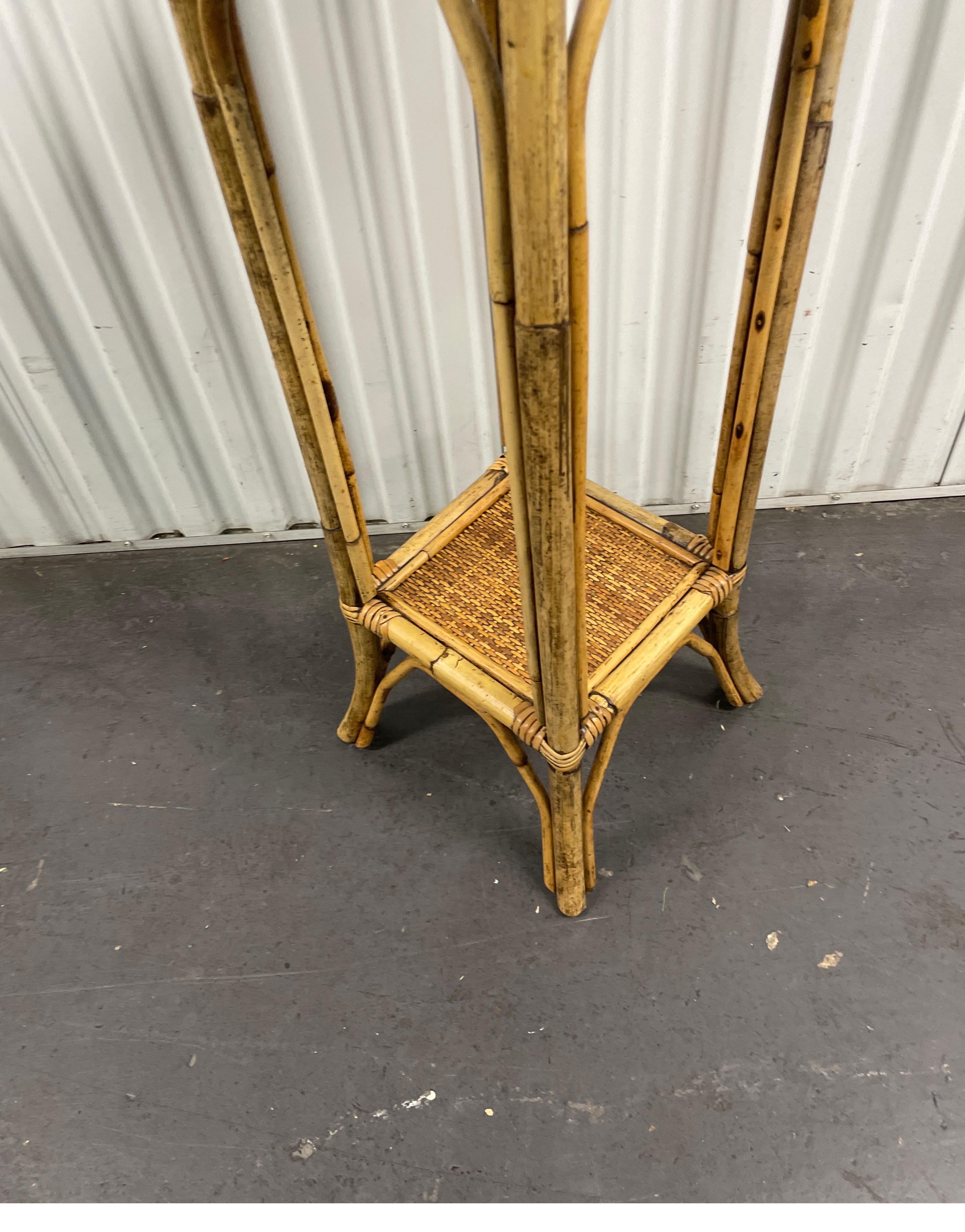 Philippine Vintage Bamboo Two Tiered Stand For Sale