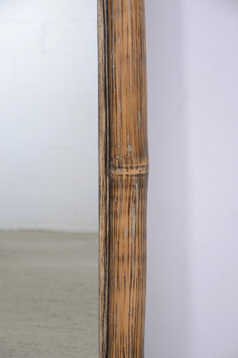 Late 20th Century Vintage Bamboo Wall Mirror For Sale