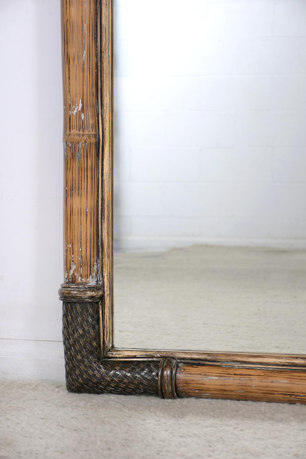 Late 20th Century Vintage Bamboo Wall Mirror