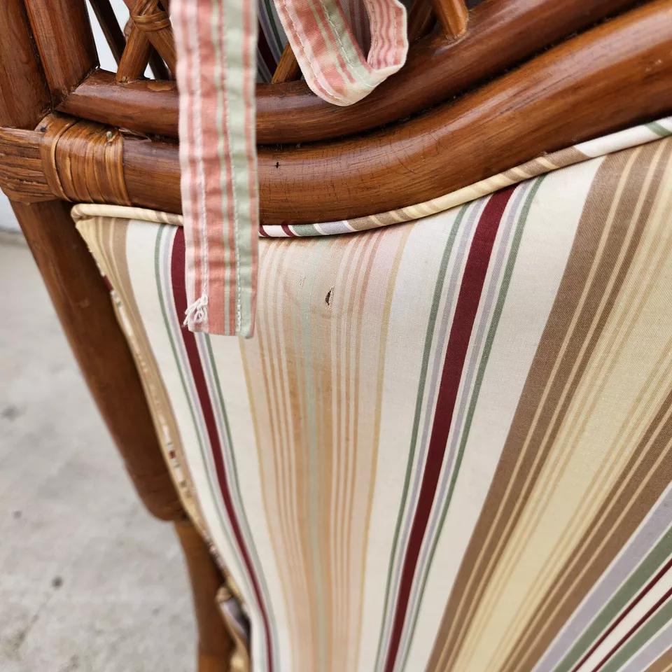 Vintage Bamboo Wingback Recliner Chair For Sale 8