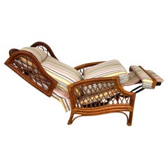 Fauteuil de relaxation vintage en bambou Wingback