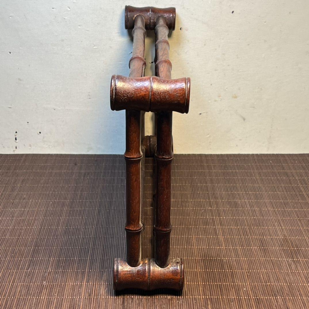 Vintage Bamboo Wood Chinesisch Bibel Zeichen Carving Quadratische Platte (Bambus) im Angebot