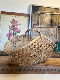 Vintage Bamboo Woven Basket