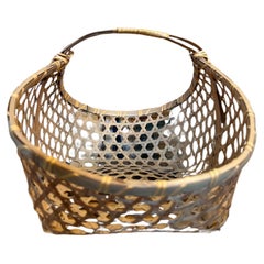 Vintage Bamboo Woven Basket