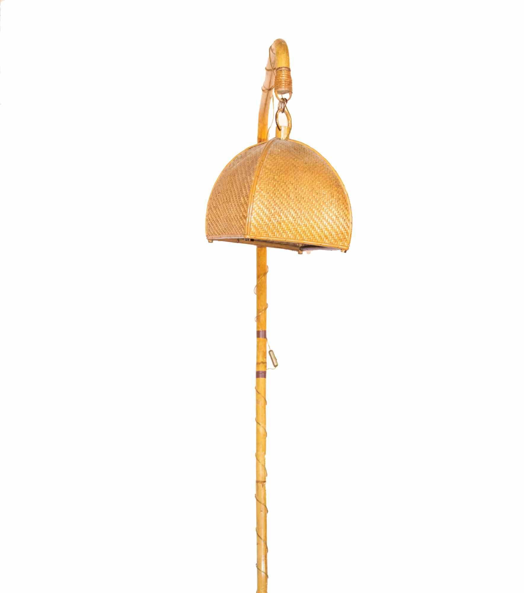 Italian Vintage Bambu Floor Lamp, Italy, 1960s For Sale
