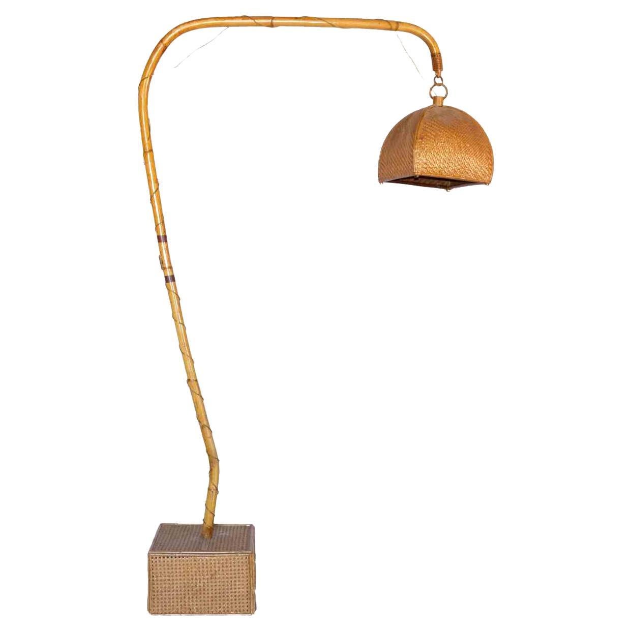 Vintage Bambu Floor Lamp, Italy, 1960s For Sale