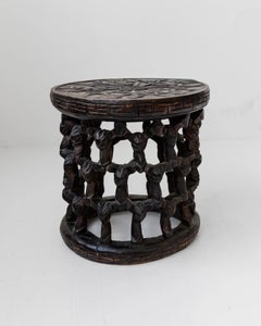 Vintage Bamileke Stool, Hand-carved table from Cameroon, 1950s