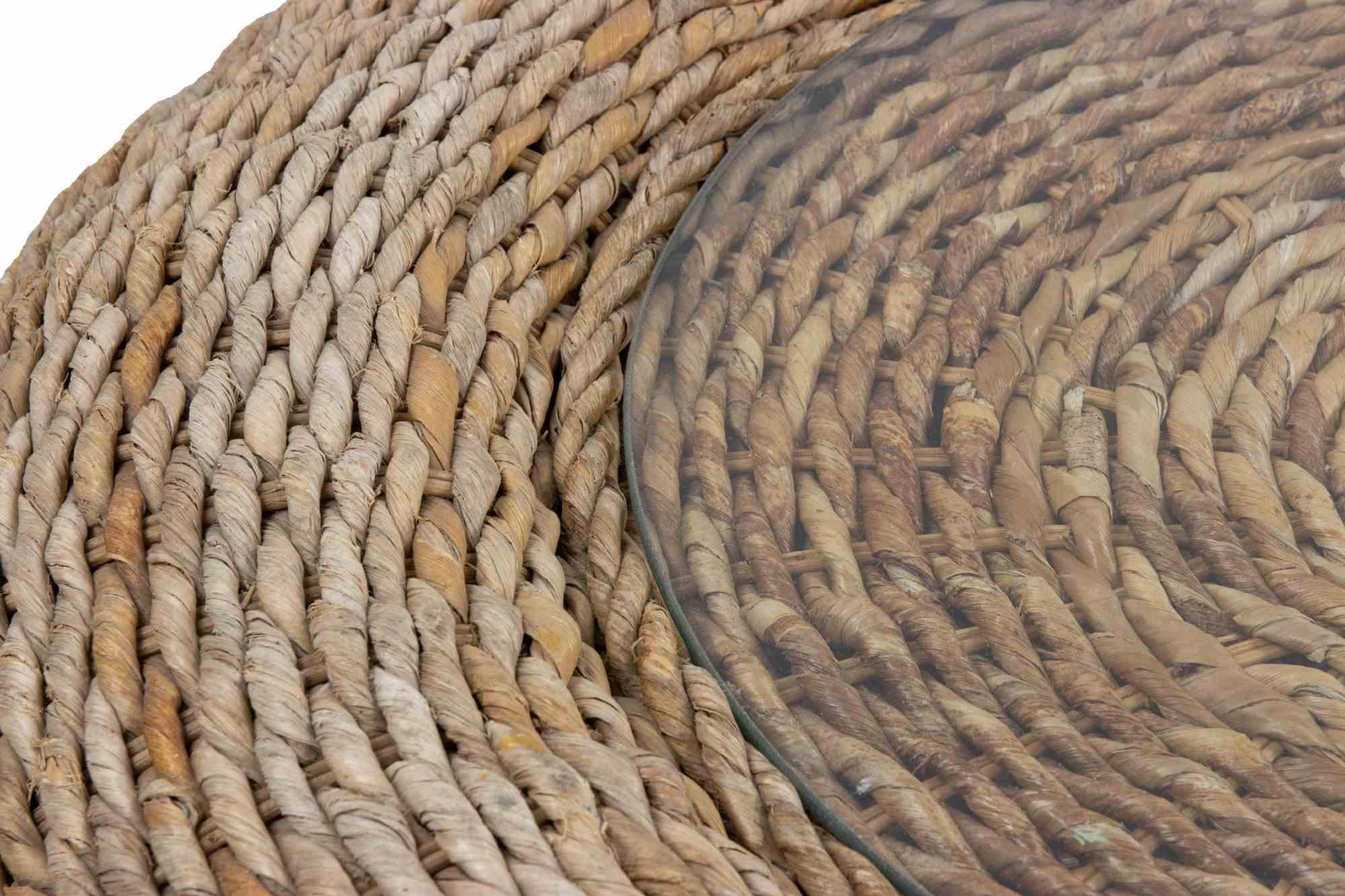 Vintage Banana Tree Rattan Sofa Set, 1990s In Good Condition For Sale In Roma, IT