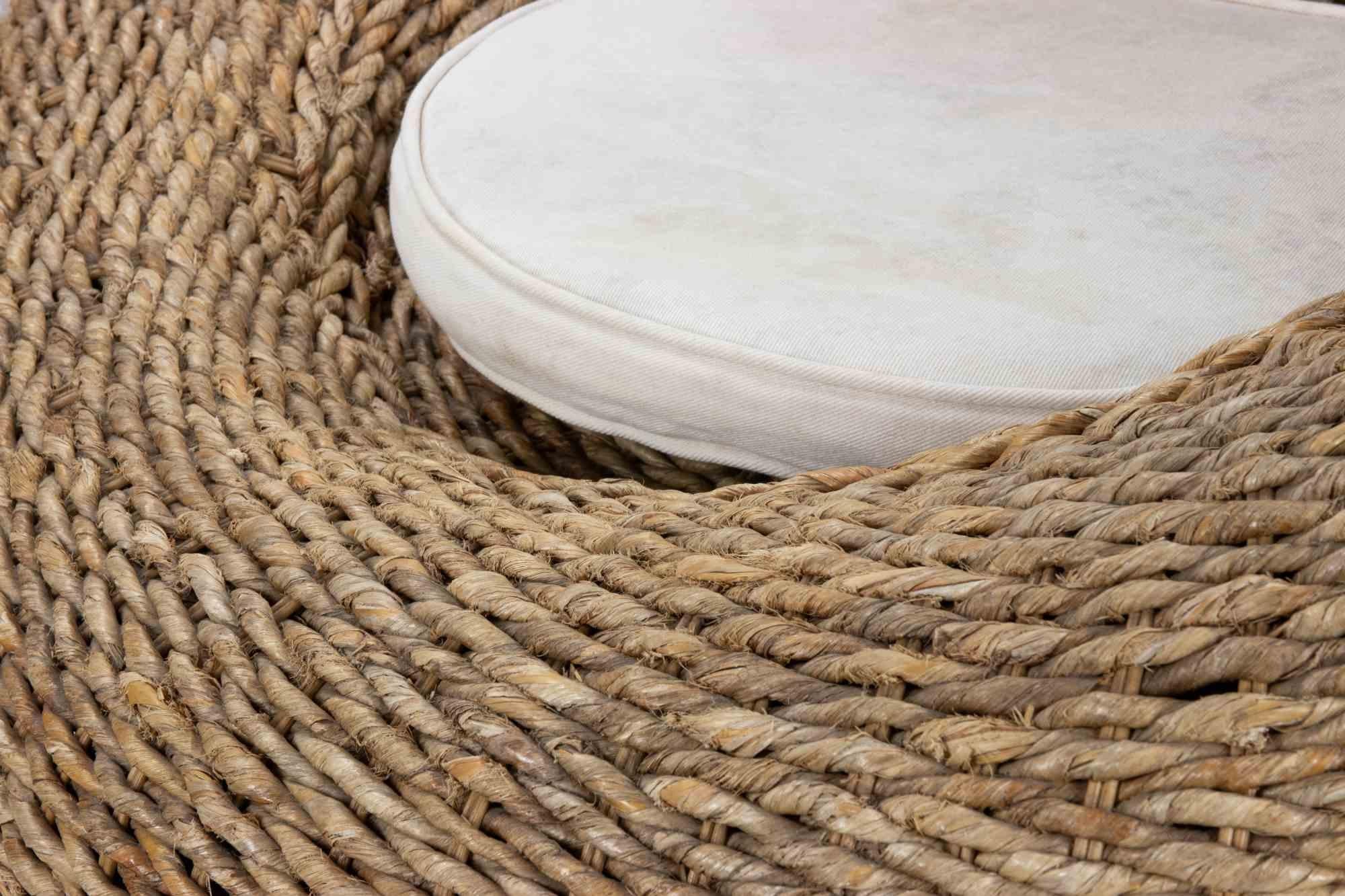 Wood Vintage Banana Tree Rattan Sofa Set, 1990s For Sale