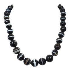 Retro Banded Agate Necklace