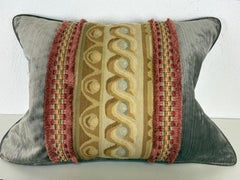 Vintage banded Aubusson tapestry pillows / a pair