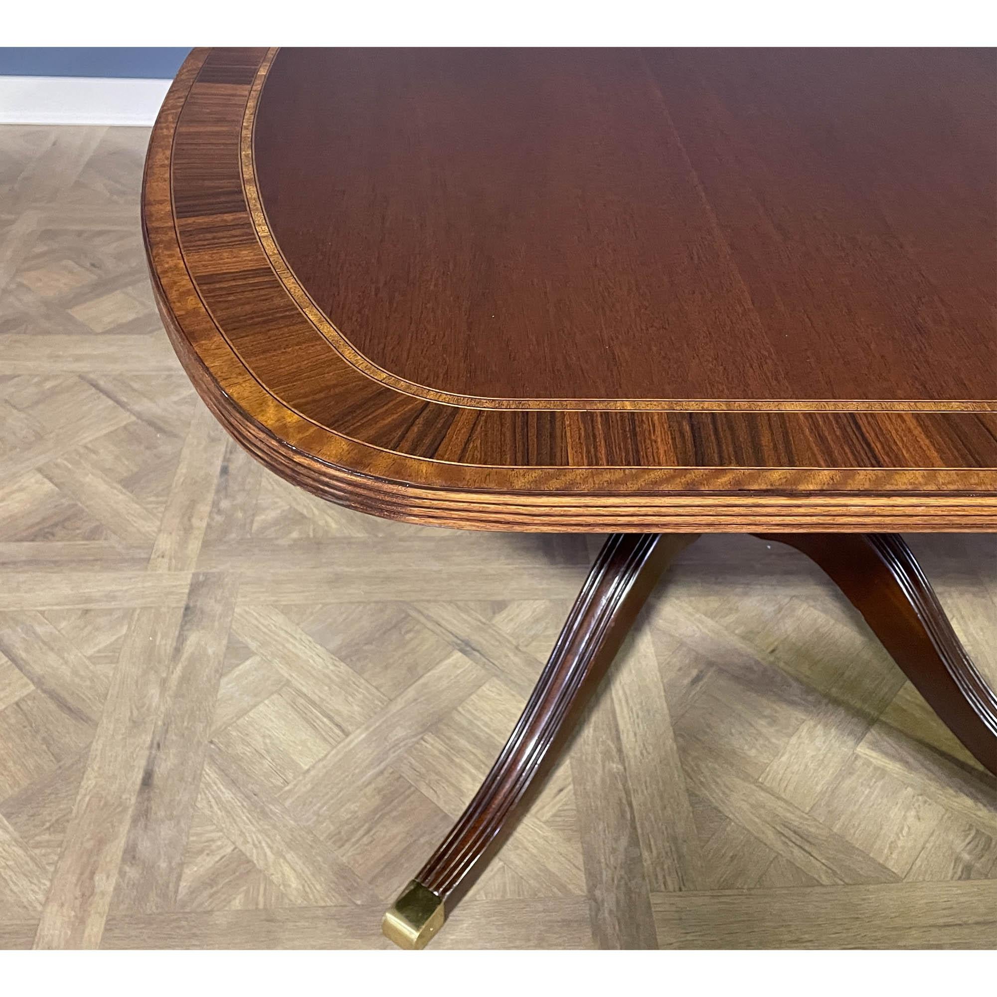 Table de conférence vintage en acajou à bandes en vente 2
