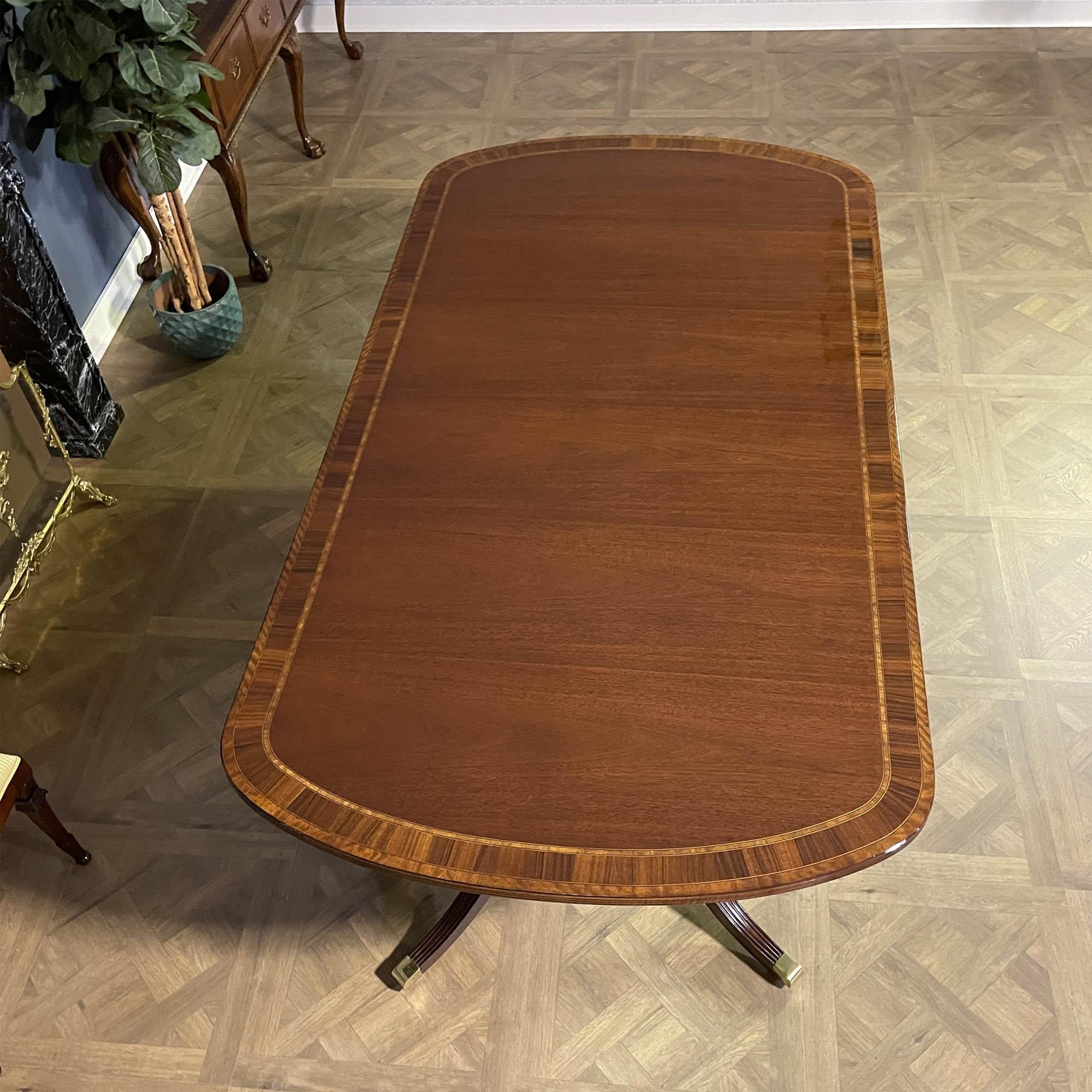 Table de conférence vintage en acajou à bandes en vente 3
