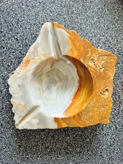 Vintage Banded Onyx Ashtray Catchall, Organic Form, Mexico 1970s