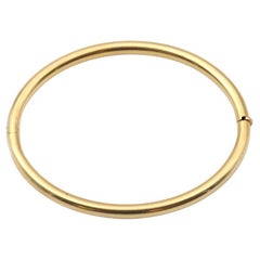Bracelet bangle vintage en or creux 18k, Bracelet français bangle creux