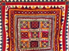 Vintage Banjara Tribal Embroidered Chaakla Wall Hanging, India