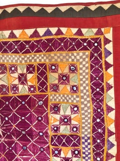 Vintage Banjara Tribal Embroidered Chaakla with Mirrors, India