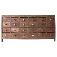 Vintage Bank Of Freestanding Drawers From A French Atelier, Mid Century Storage