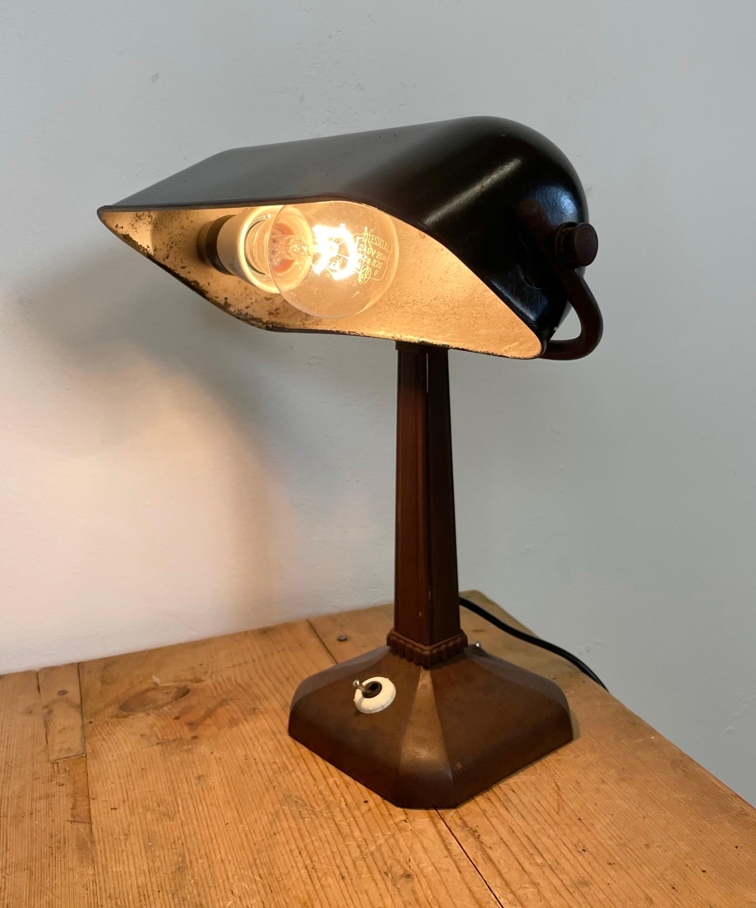 Vintage Bank Table Lamp, 1950s 8