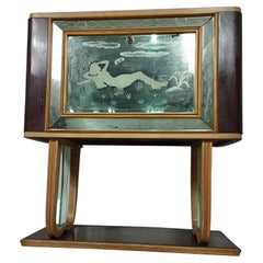 Vintage bar cabinet 1940 Italy attribuited to Osvaldo Borsani