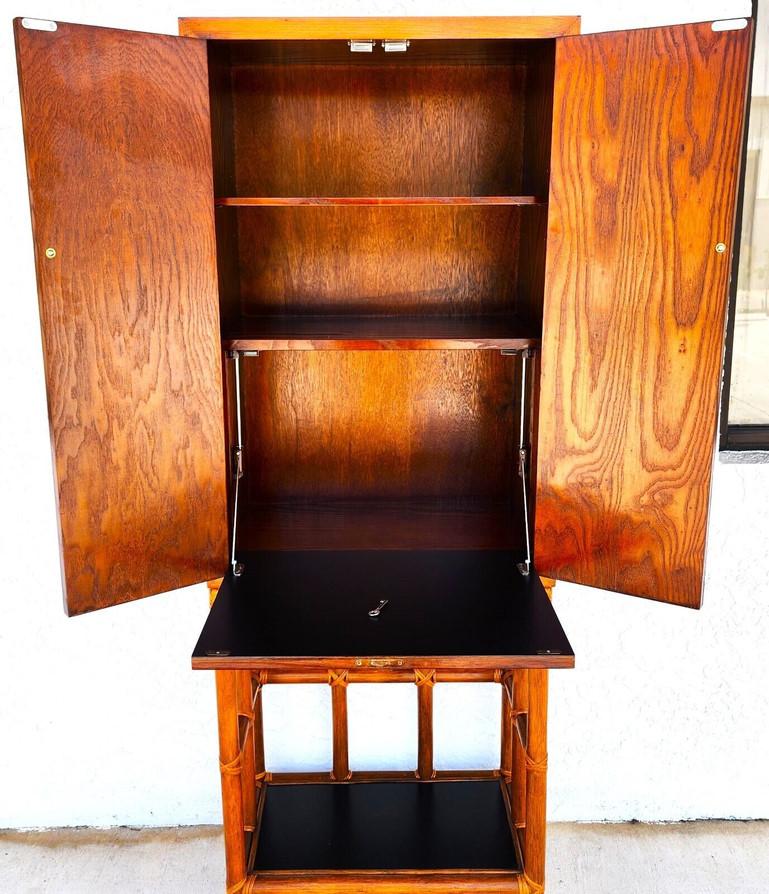 Mid-Century Modern Vintage Bar Cabinet 1970s Bamboo Boho MCM For Sale