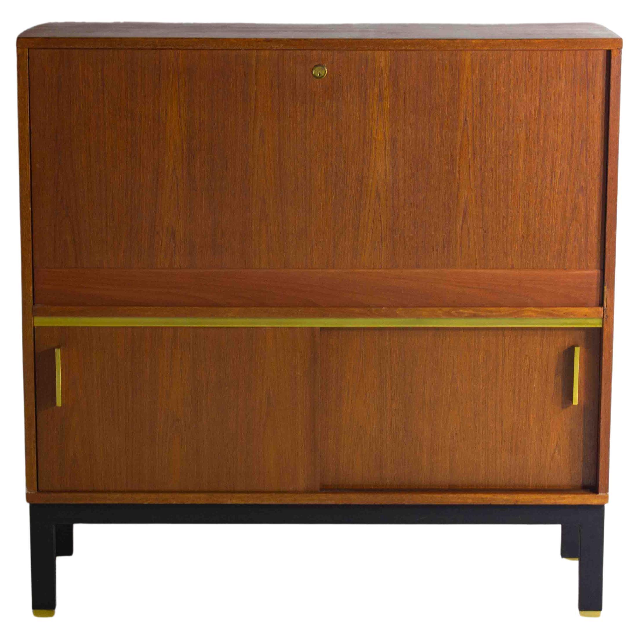 Vintage bar cabinet with brass details, Belgium 1960s