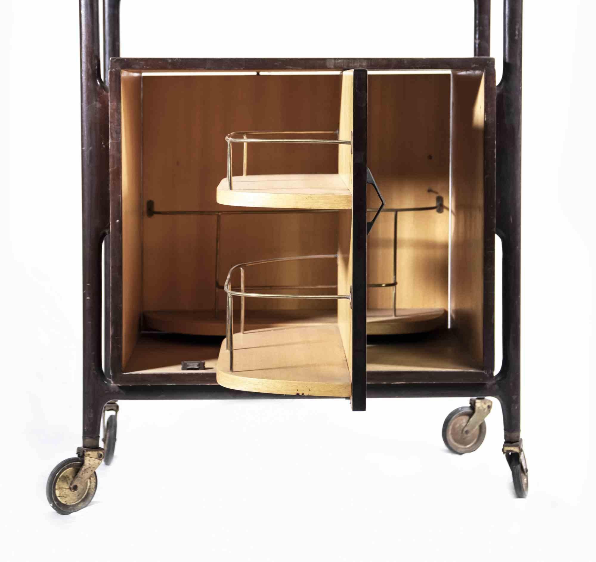 Italian Vintage Bar Cart Attributed to Ico Parisi, Italy, 1970s For Sale