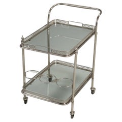 Vintage Bar Cart Mid-Century Modern Imported from France with Removable Trays