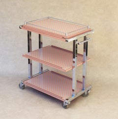 Vintage Bar Cart Serving Trolley Cocktail Table, 1970s, France