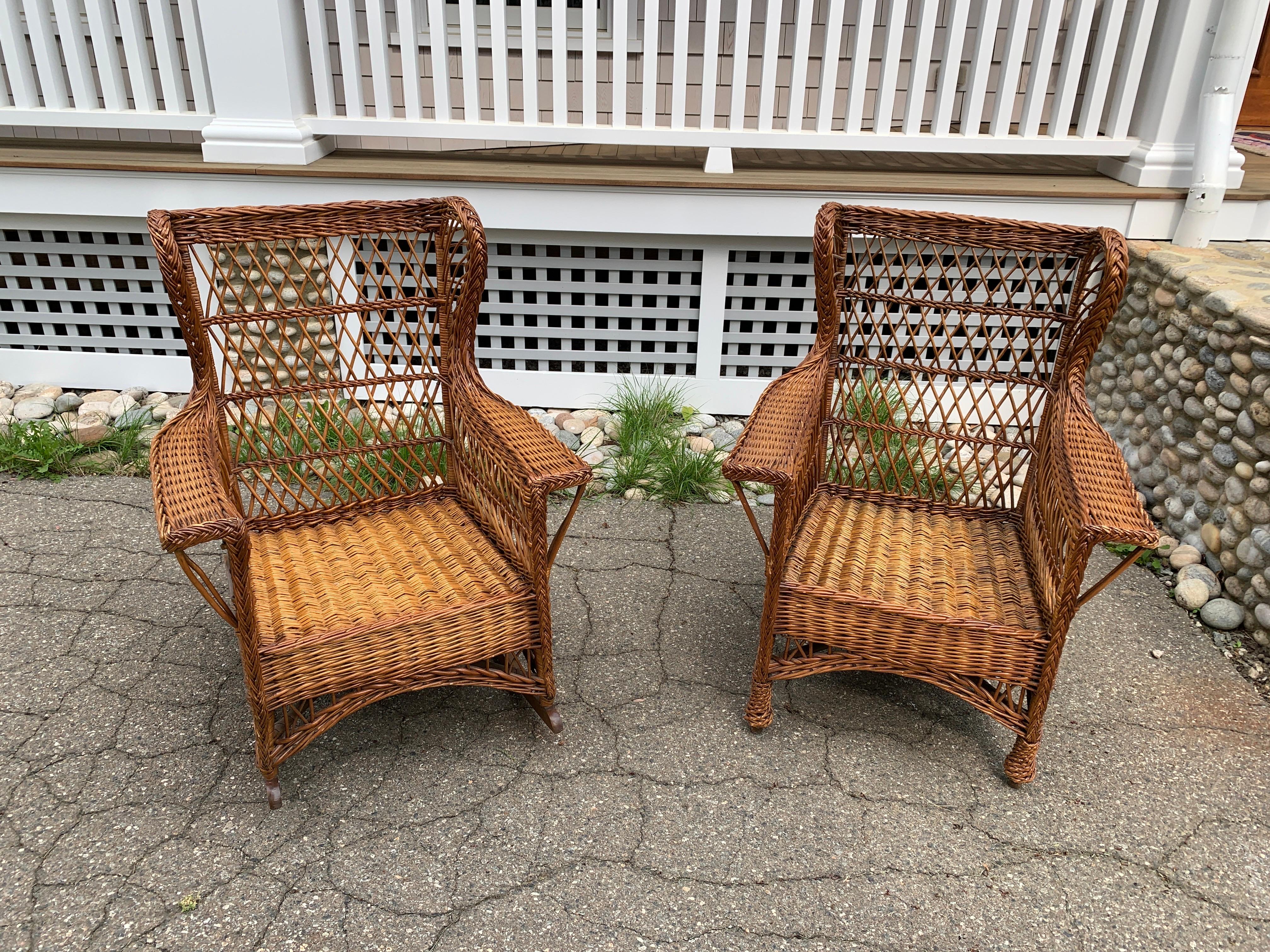 American Vintage Bar Harbor Willow Wicker For Sale