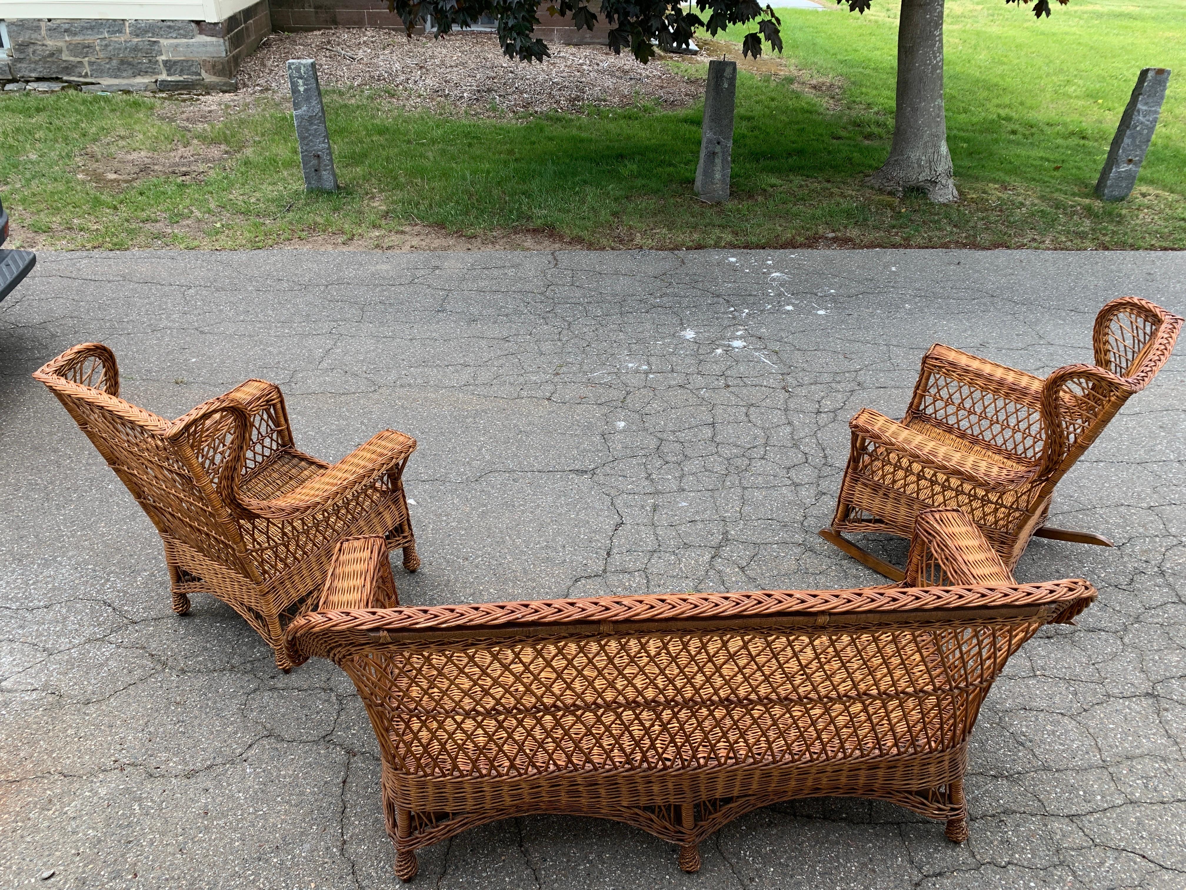 Hand-Woven Vintage Bar Harbor Willow Wicker For Sale