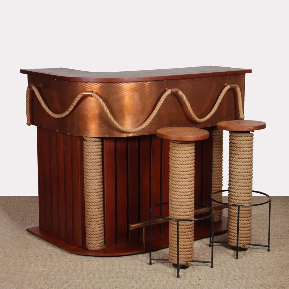 Vintage bar in the Audoux and Minet style of the 1960s For Sale 6