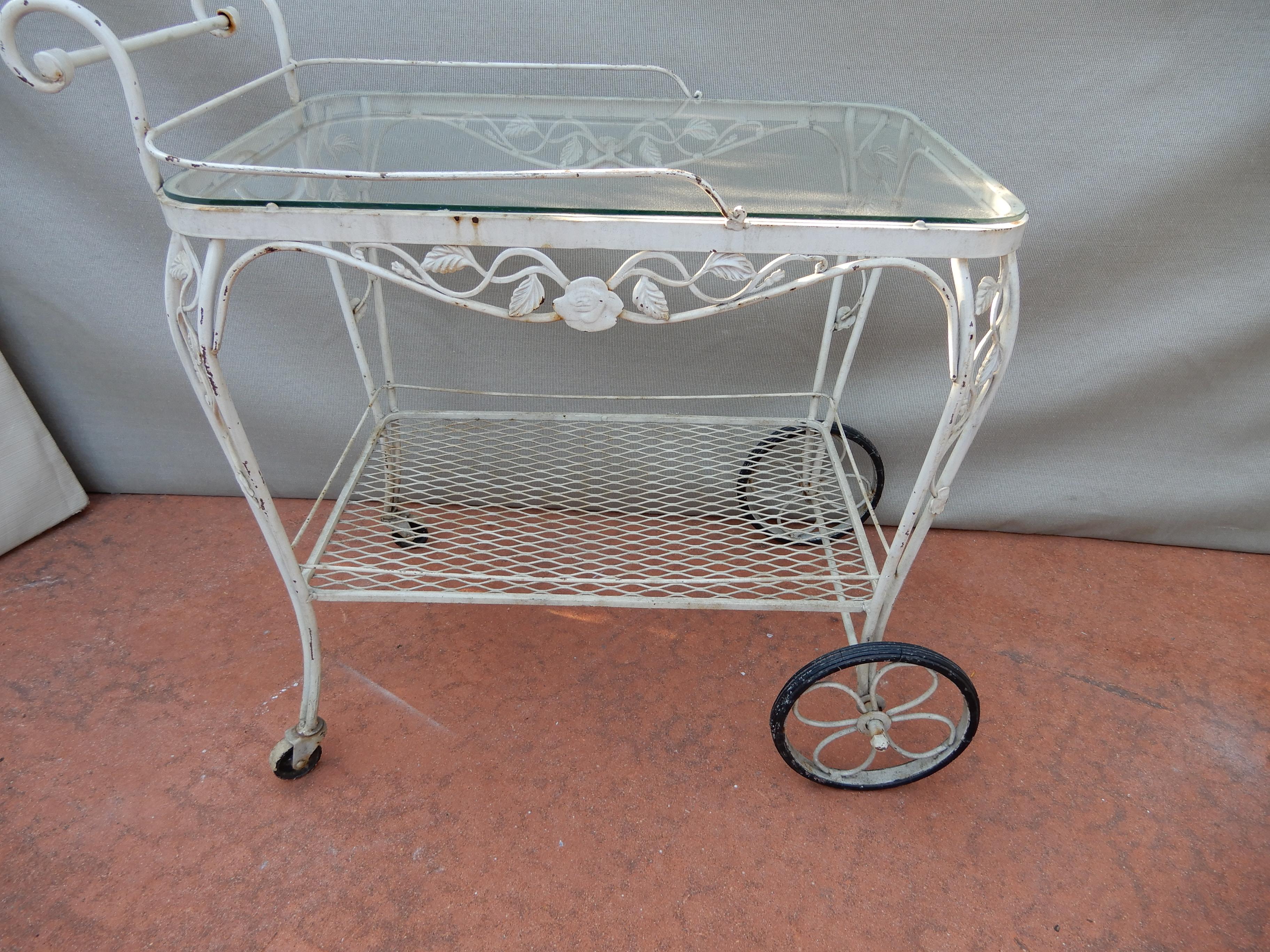 vintage wrought iron tea cart