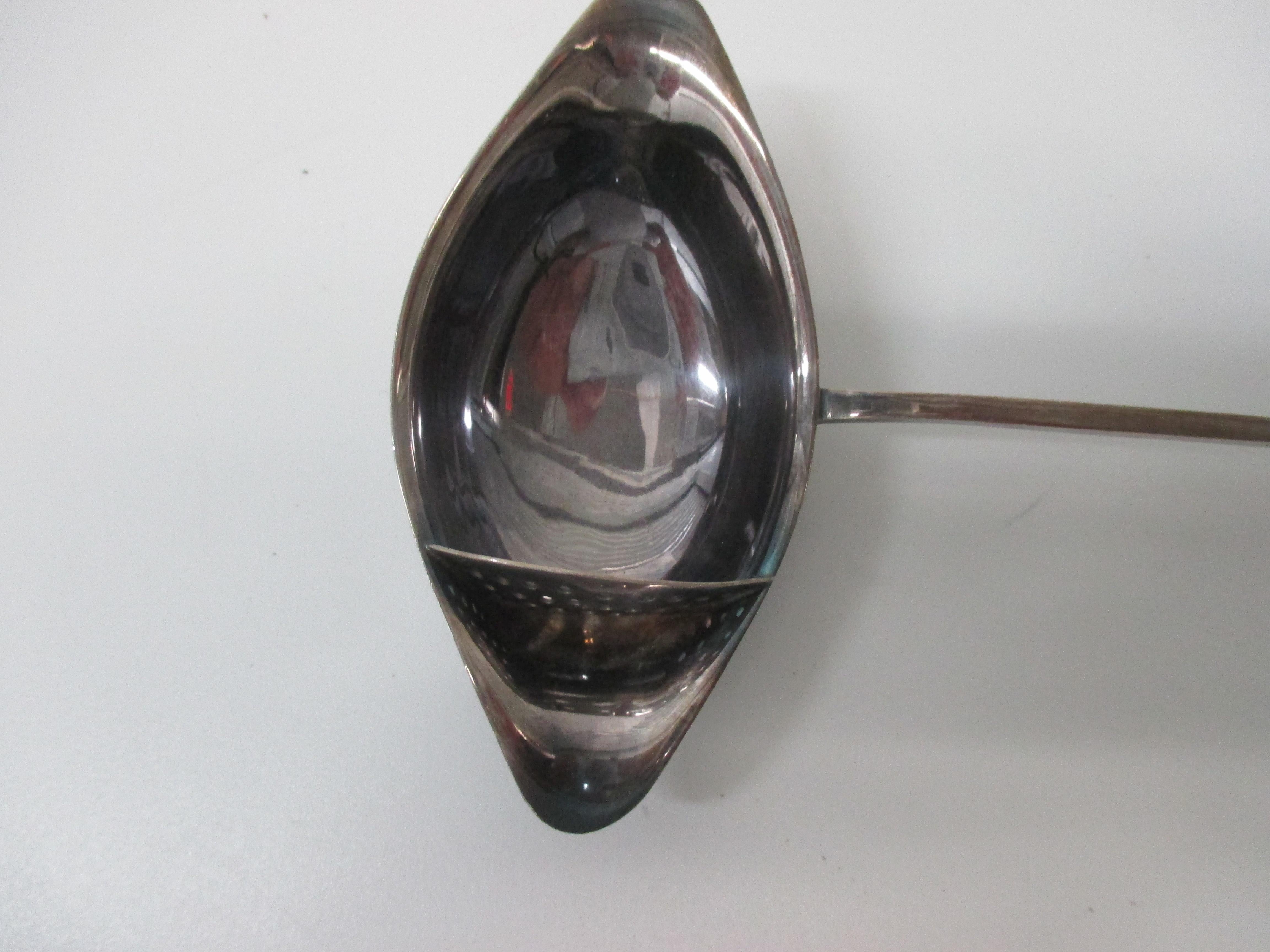 Vintage Bar Spoon with Strainer in Wood and Stainless Steel In Good Condition In Oakland Park, FL