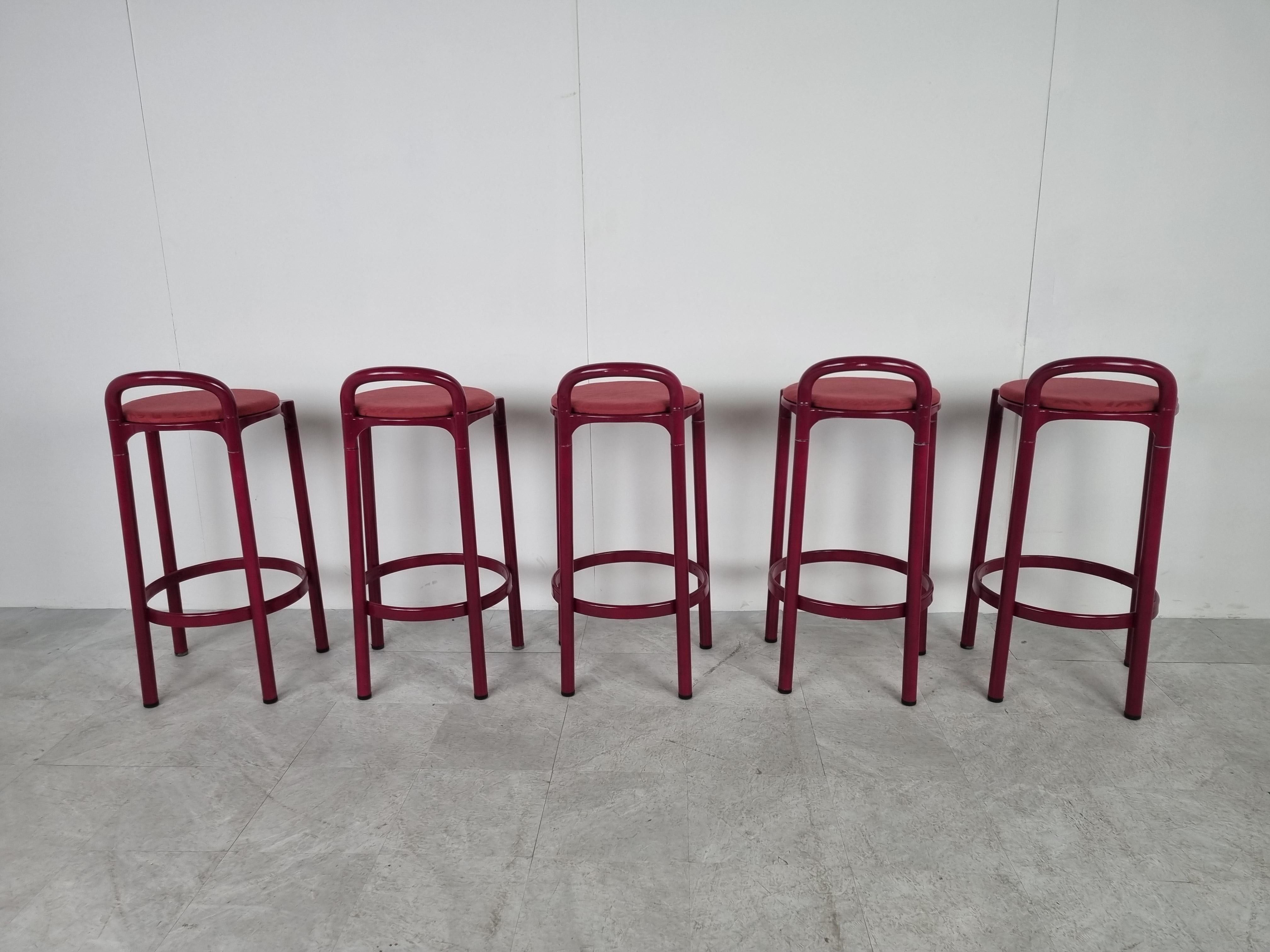 Métal Tabourets de bar vintage d'Anna Castelli Ferrieri pour Kartell, années 1980