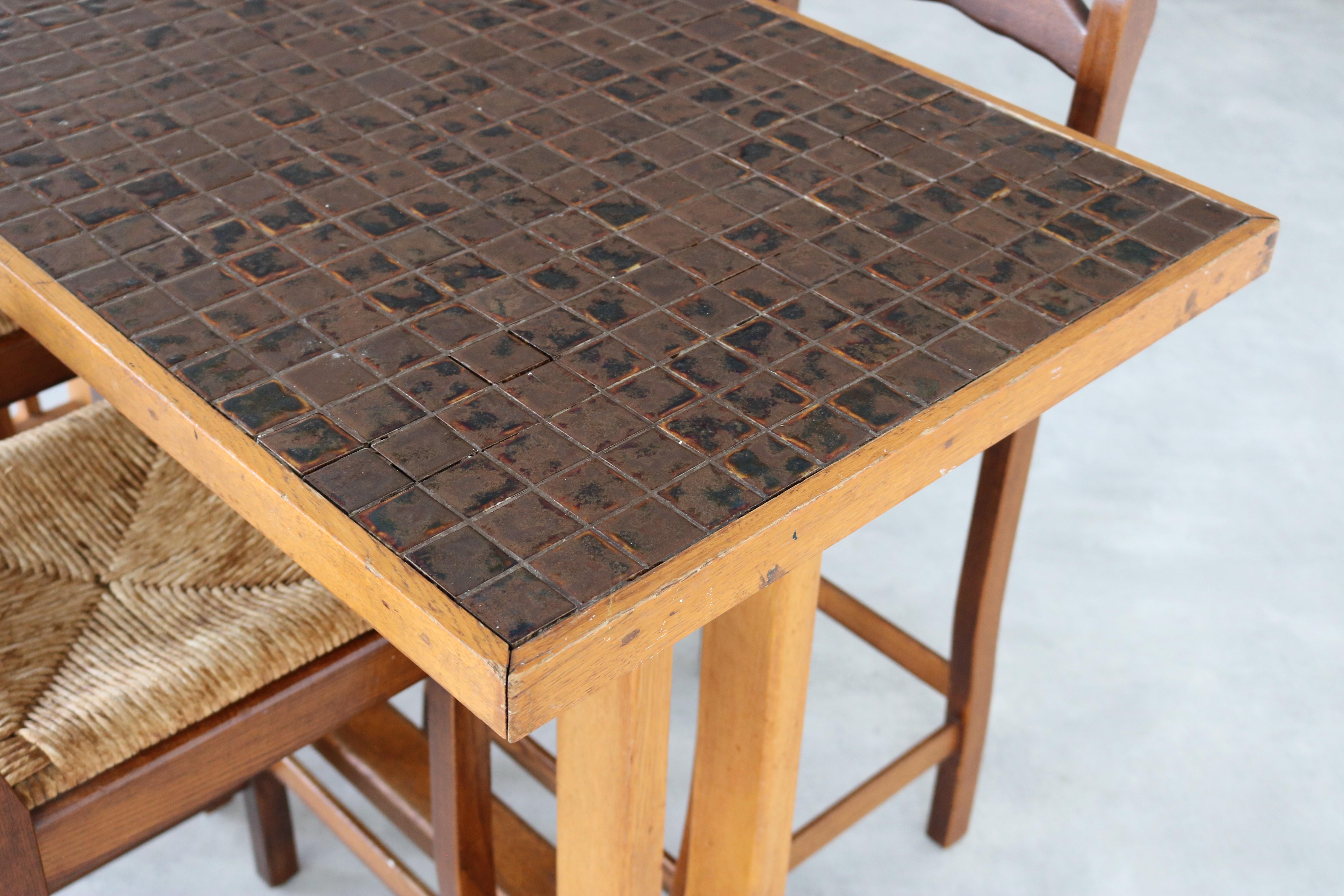 vintage bar table with chairs  dining table  bar stools  1950s For Sale 5