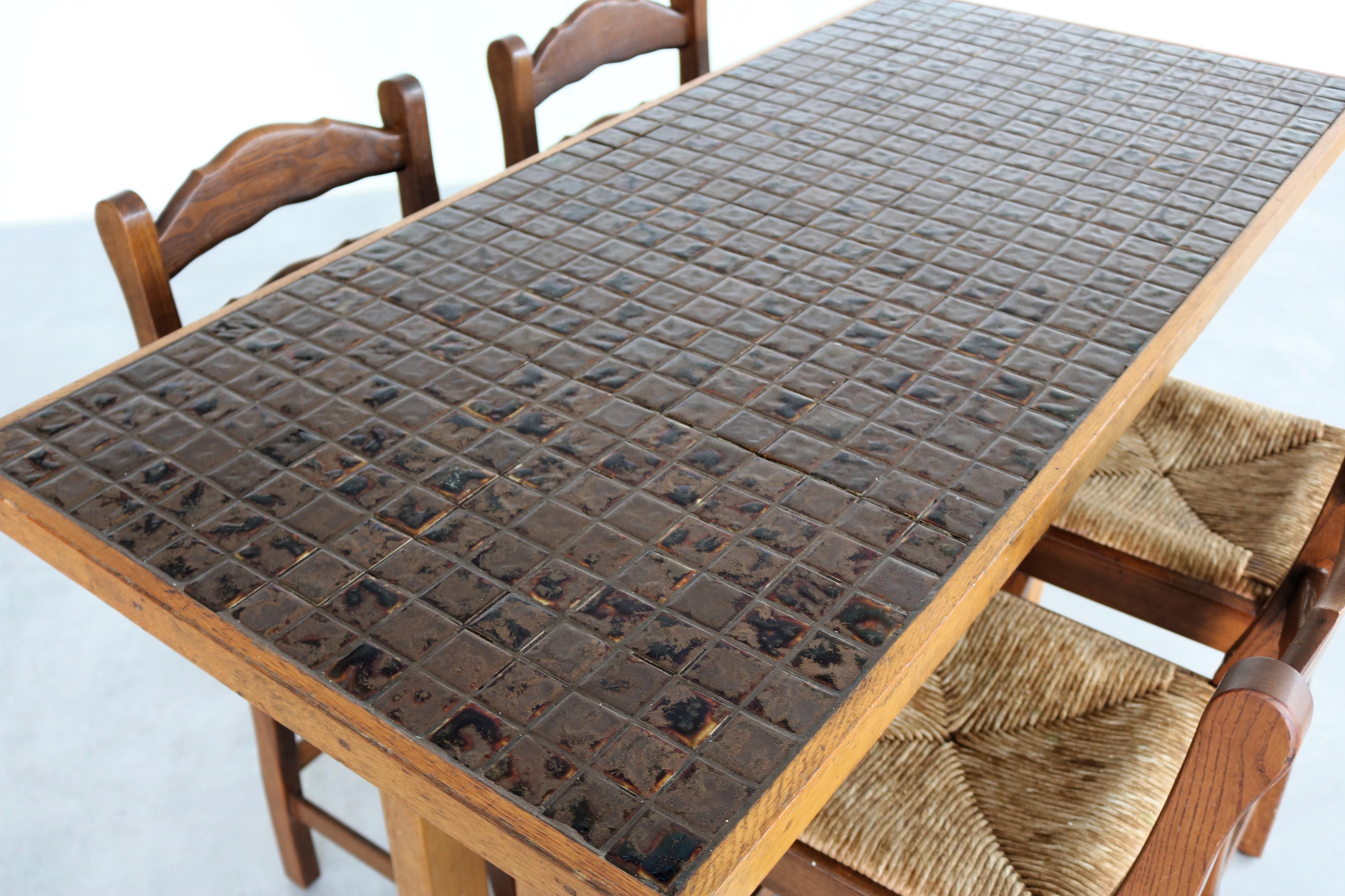 Mid-20th Century vintage bar table with chairs  dining table  bar stools  1950s For Sale