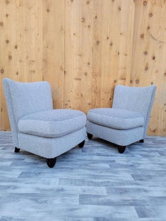 Vintage Barbara Barry for Baker Furniture Slipper Chairs Newly Upholstered- Pair