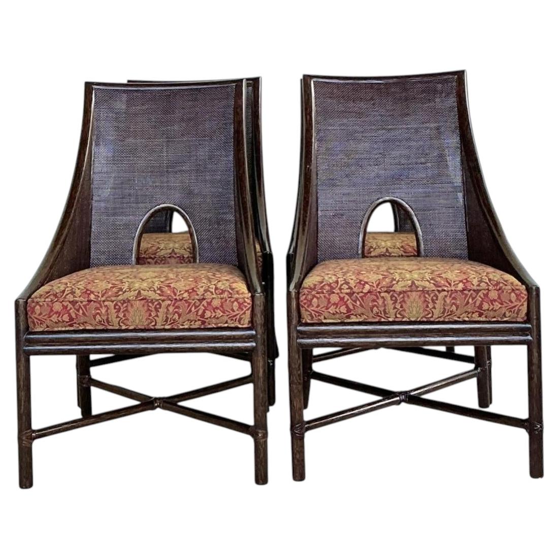 Vintage Barbara Barry for McGuire Tobacco Cane Dining Chairs - Set Of. 4 For Sale