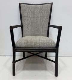 Vintage Barbara Barry McGuire Rattan "Cambria" Armchair, Newly Upholstered