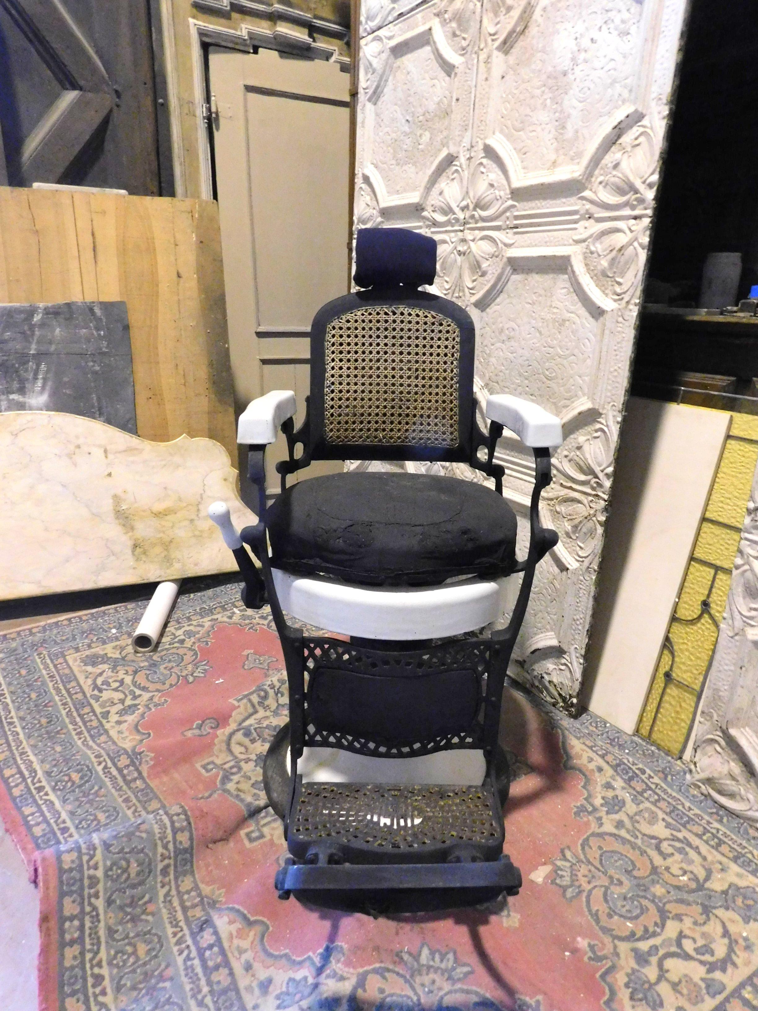 Italian Vintage Barber Chair from the 1950s, Rotatable with Footrest, Italy