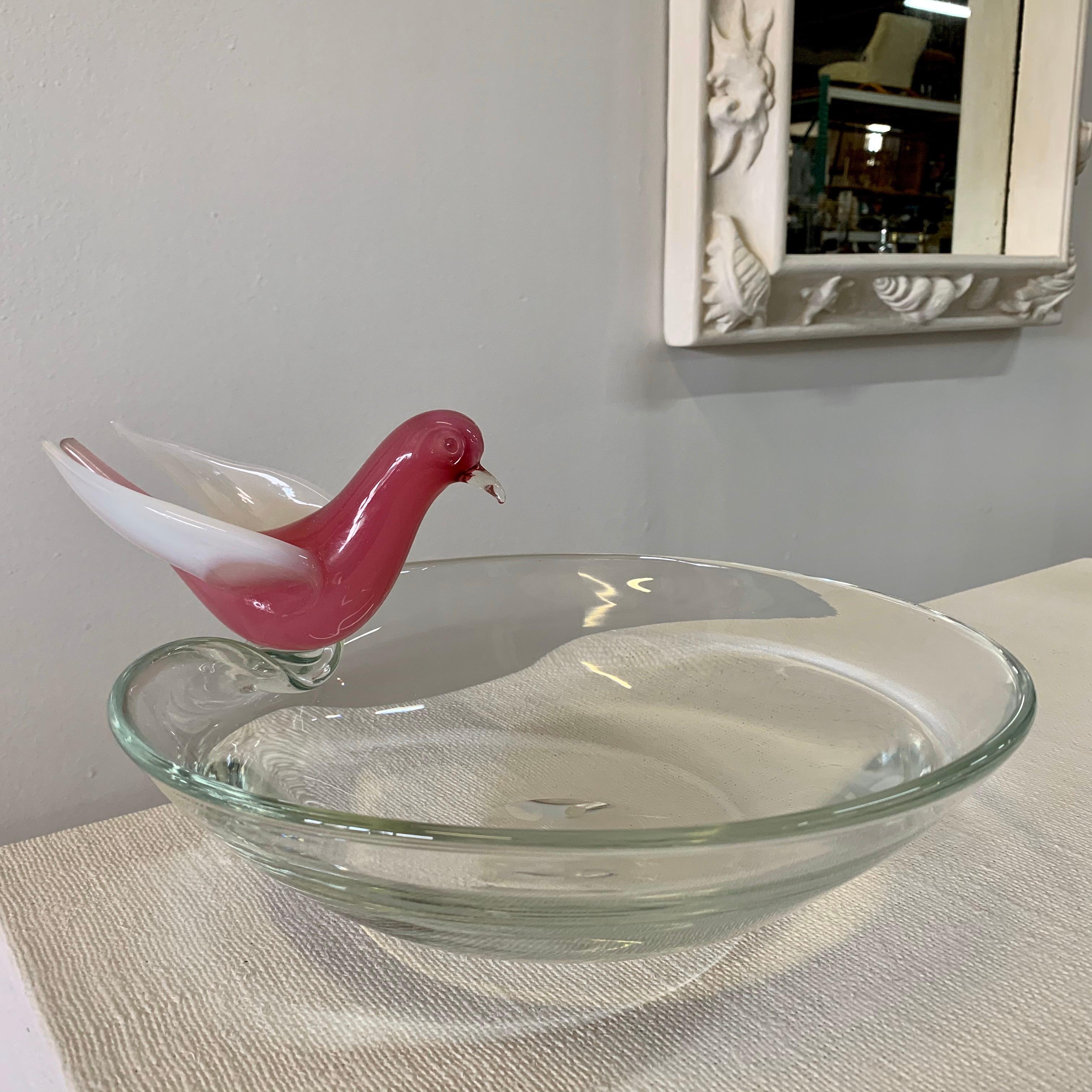 Vintage Barbini Murano Glass Bird Bath Bowl In Excellent Condition For Sale In East Hampton, NY
