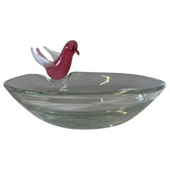 Vintage Barbini Murano Glass Bird Bath Bowl