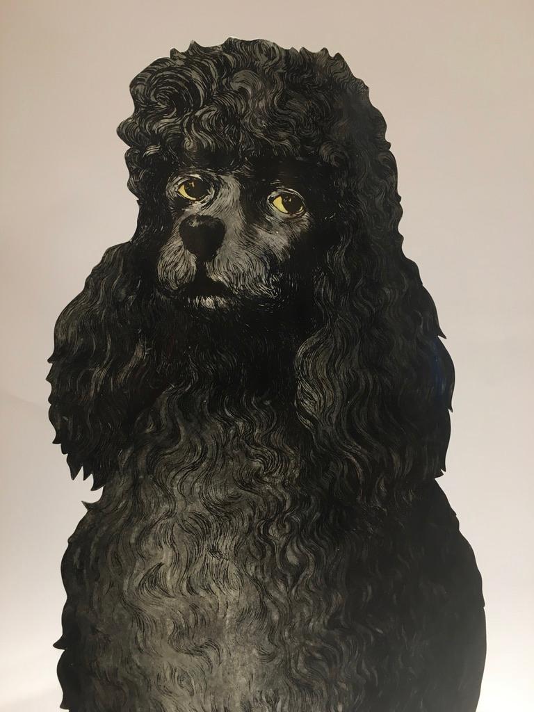 A wonderful Piero Fornasetti tromp l'oeil umbrella stand depicting a Poodle, or as it was originally titled, Barbone. First designed by Mr Fornasetti in the 1950s, this umbrella stand was produced in three different colors, with this rare 1960s