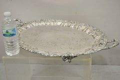 Vintage Barbour HBEP Silverplated Victorian Style Grapevine Oval Platter Tray