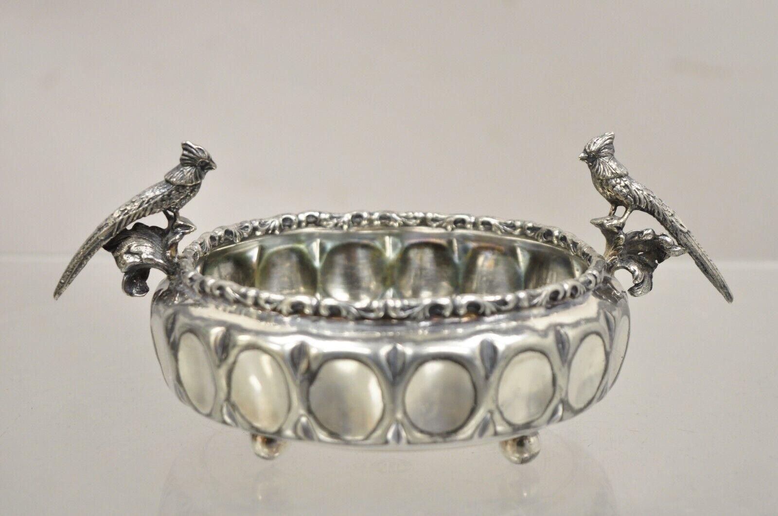 Vintage Barbour Silver Co. Silver Plated Figural Cardinal Birds Nut Dish For Sale 6