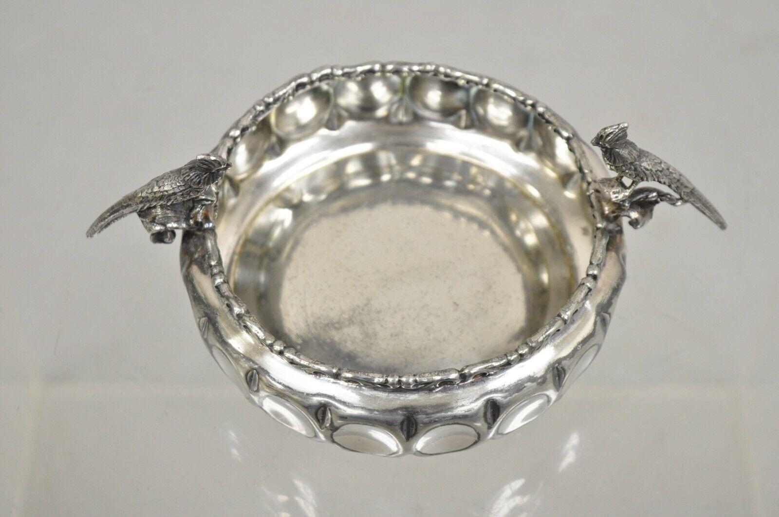 Vintage Barbour Silver Co. Silver Plated Figural Cardinal Birds Nut Dish For Sale 2