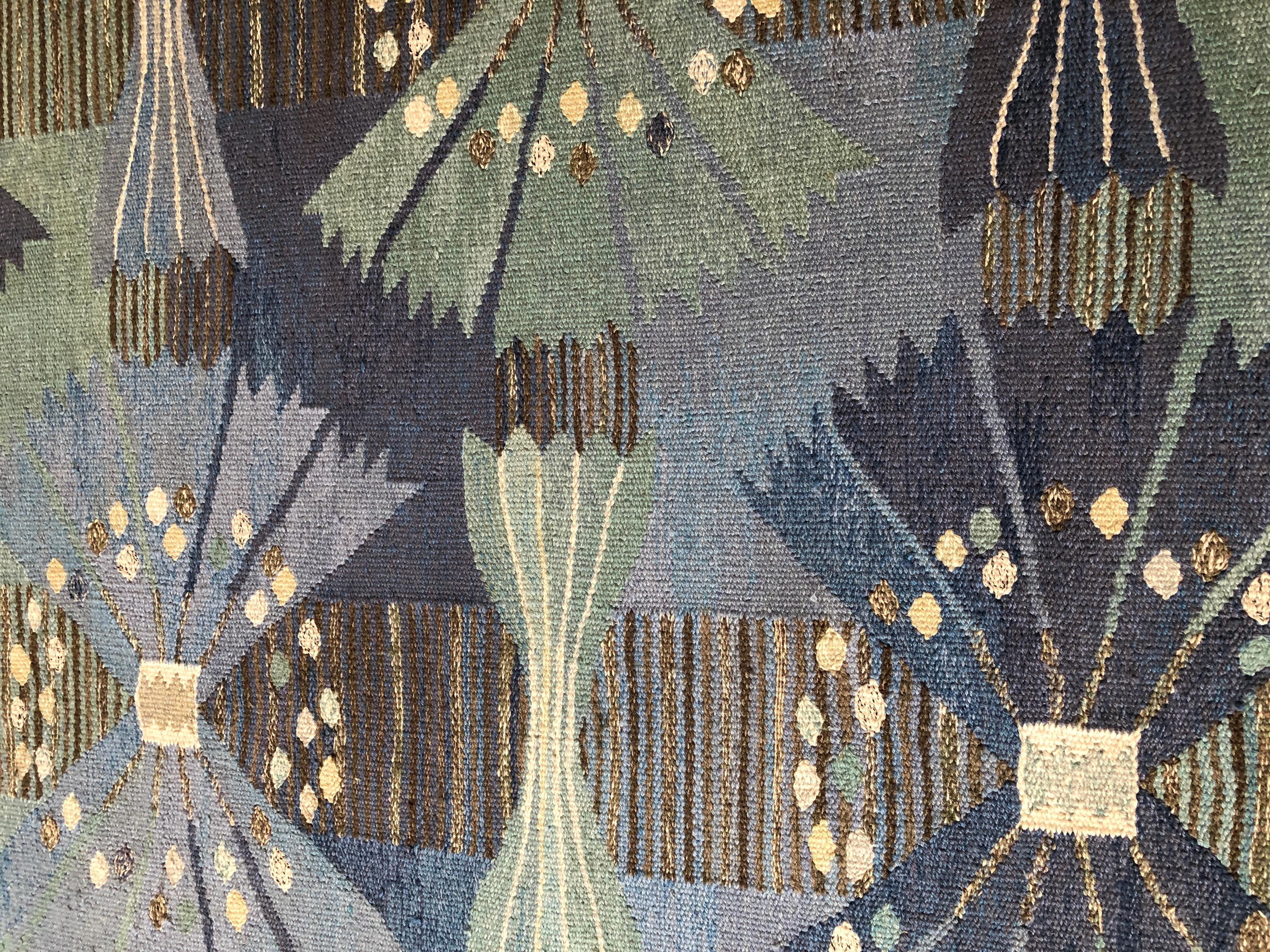 Vintage Barbro Nilsson Rug Handwoven at Märta Måås-Fjetterström AB, Sweden 1960s 1