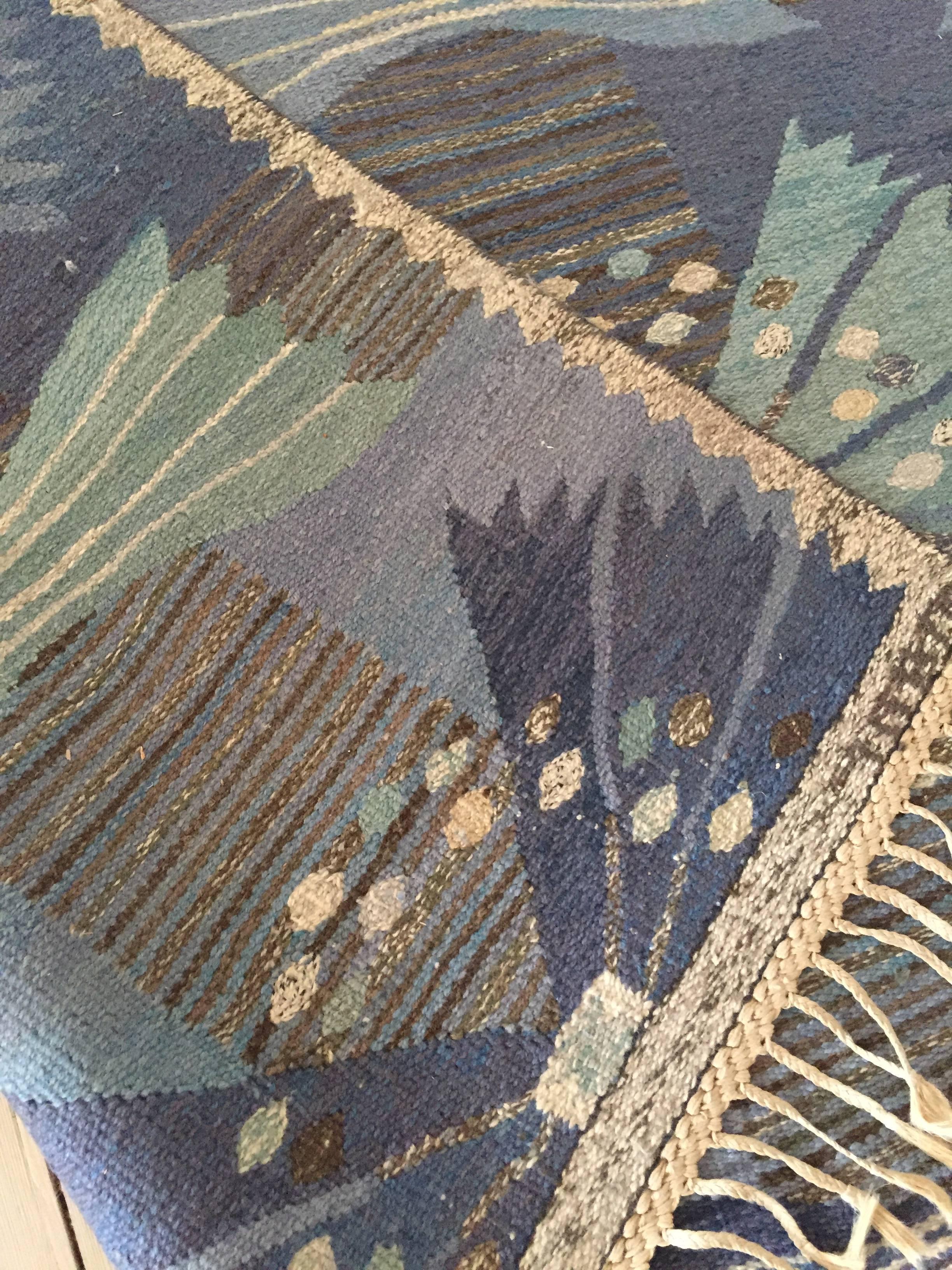 Hand-Woven Vintage Barbro Nilsson Rug Handwoven at Marta Måås-fjetterström, Sweden, 1960s