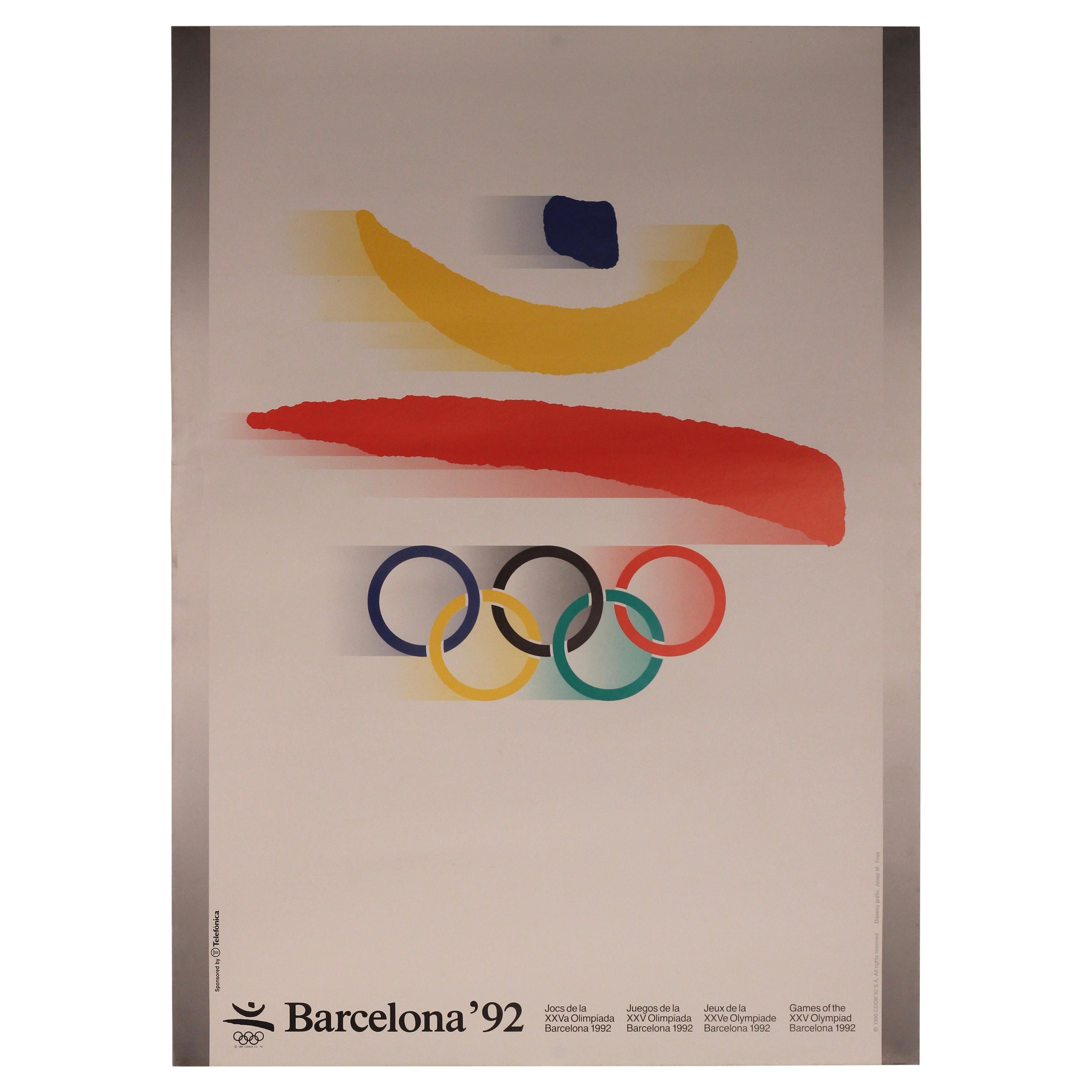 Vintage Barcelona 1992 Olympic Poster for the XXV Olympiad